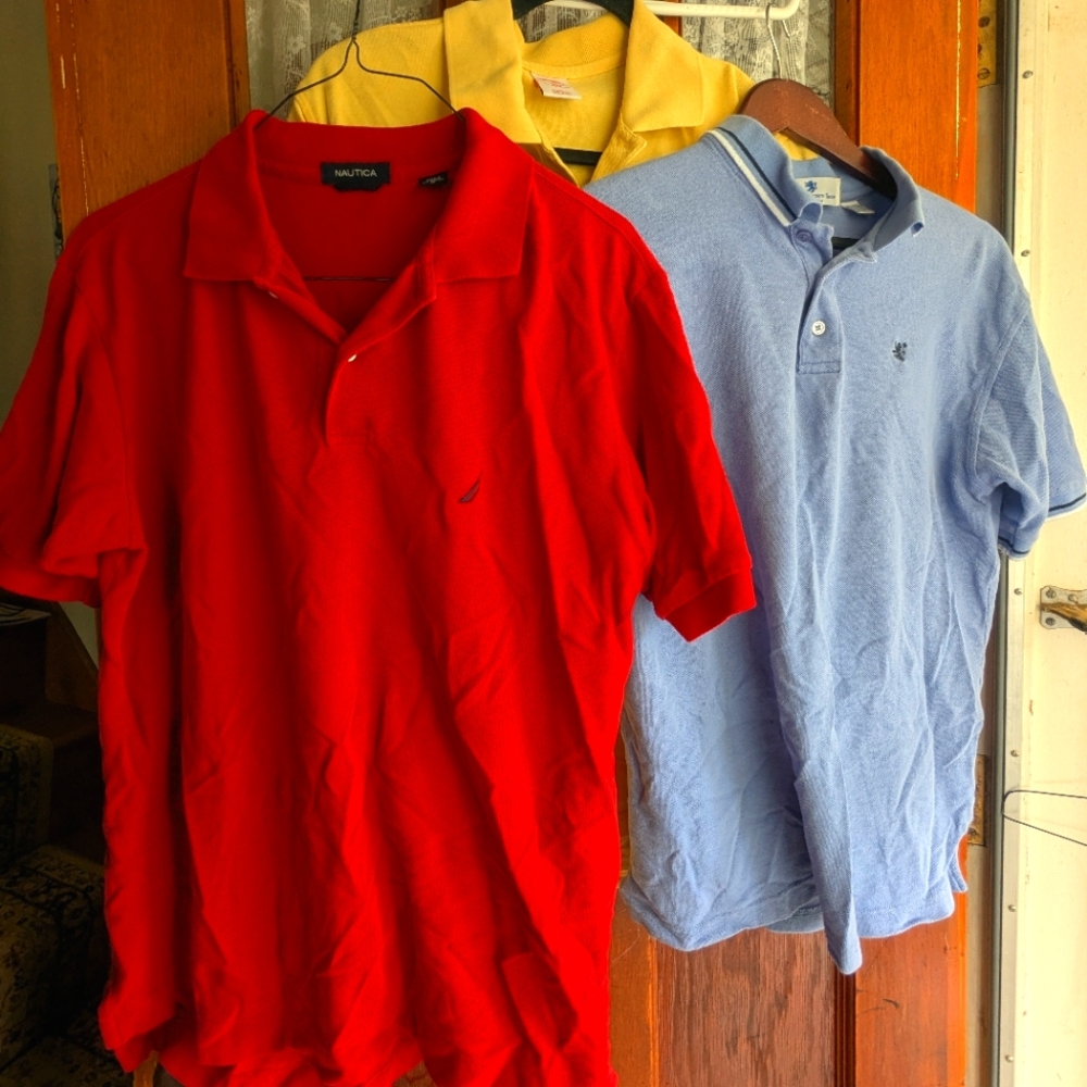 SET OF 3 - Assorted Polo Shirts Brooks Brothers, Nautica, English Sports Shop